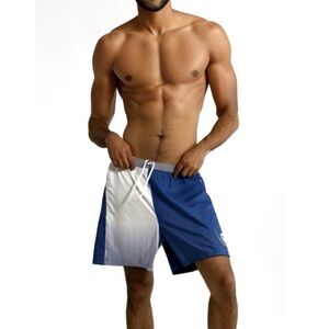 Bud Light swim shorts with mesh lining.